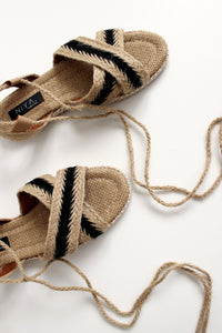 CALIS Black Rattan Sandals