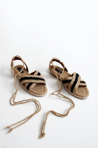 CALIS Black Rattan Sandals