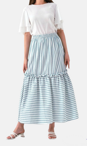 TAPIA Pleated skirt Blue &amp; White