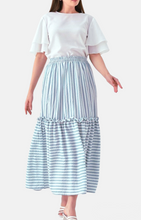 Load image into Gallery viewer, TAPIA Pleated skirt Blue &amp; White
