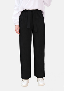 CYCAS Straight crinkle pants Black