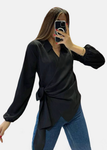 SAGINA Wrap blouse Black